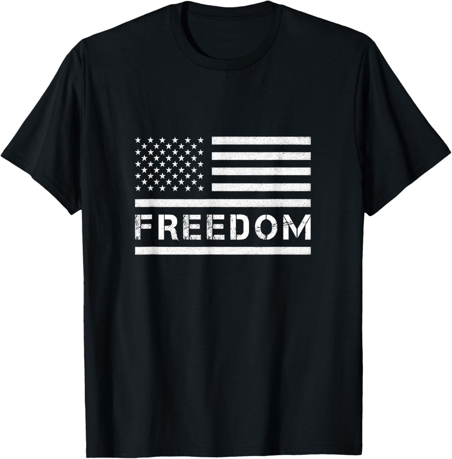 Freedom Shirt American Flag Graphic Patriotic Freedom T-Shirt - T-Shirt | Black