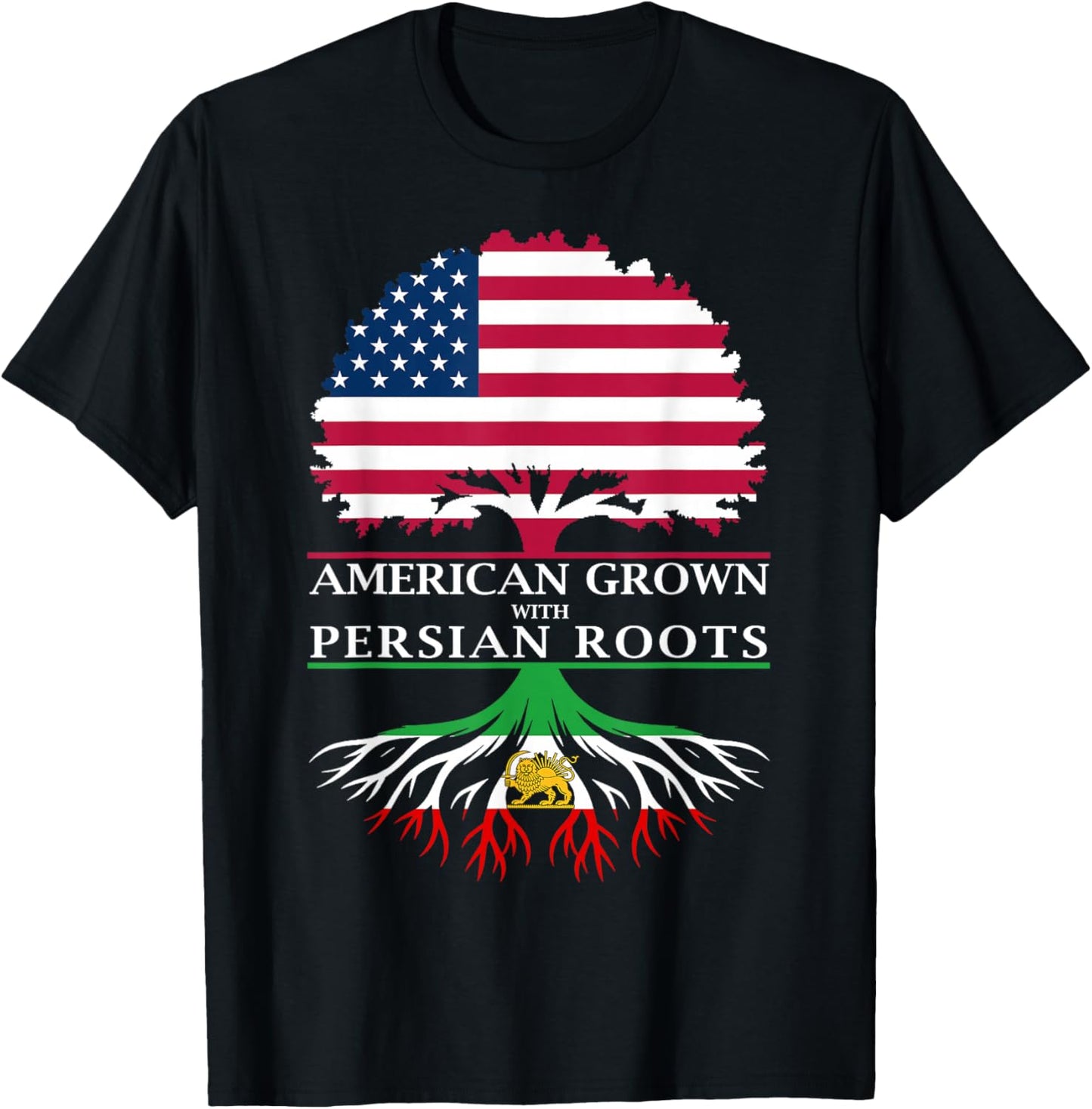 American Grown with Persian Roots T-Shirt - T-Shirt | Black