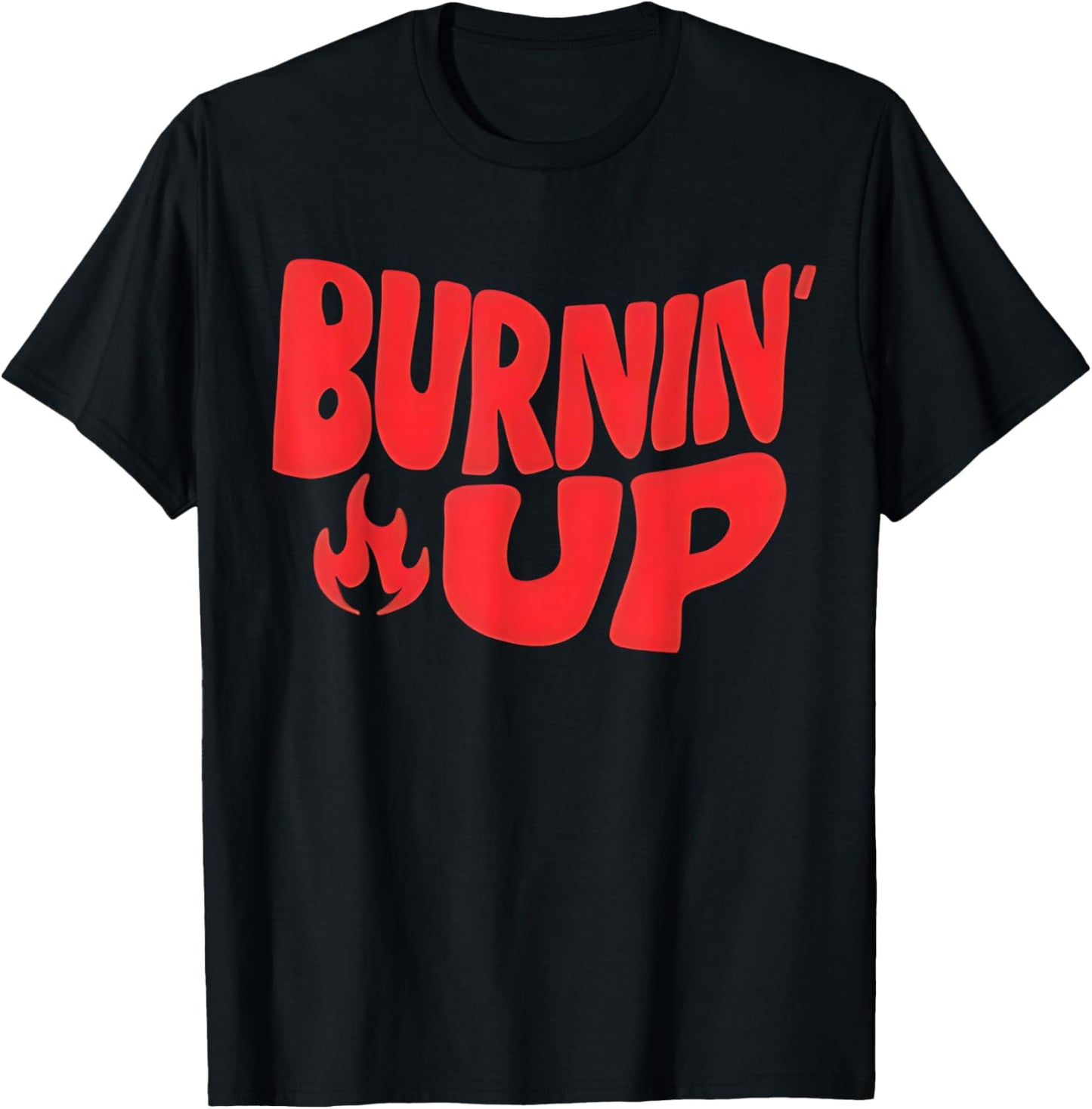 Burnin Up Flames Vintage T-Shirt - T-Shirt | Black