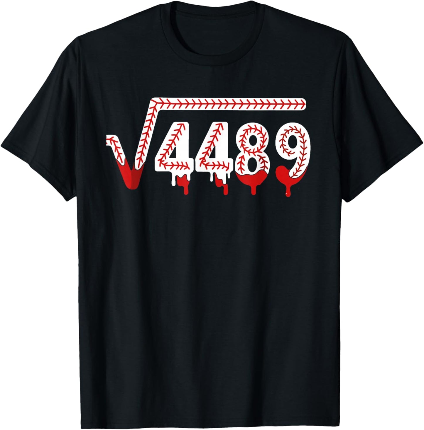 67 Ice Cream Drip Meme Baseball Square Root 4489 Slang Math T-Shirt - T-Shirt | Black