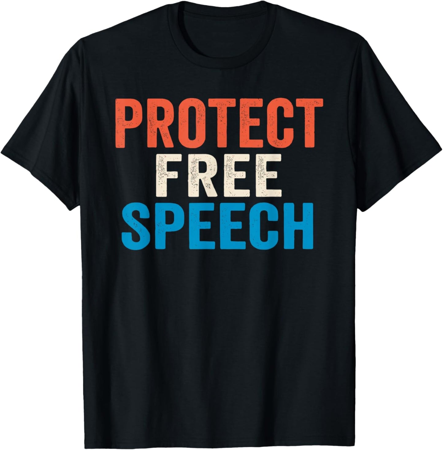 Protect Free Speech Shirt Retro Vintage Free Expression T-Shirt - T-Shirt | Black