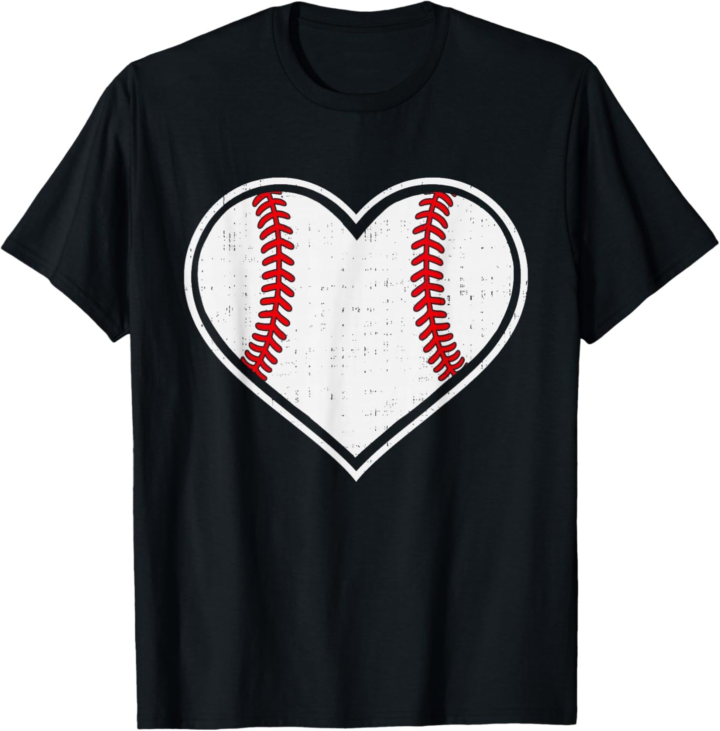 Baseball Heart Love Sport Valentines Day Men Women Boys Kids T-Shirt - T-Shirt | Black
