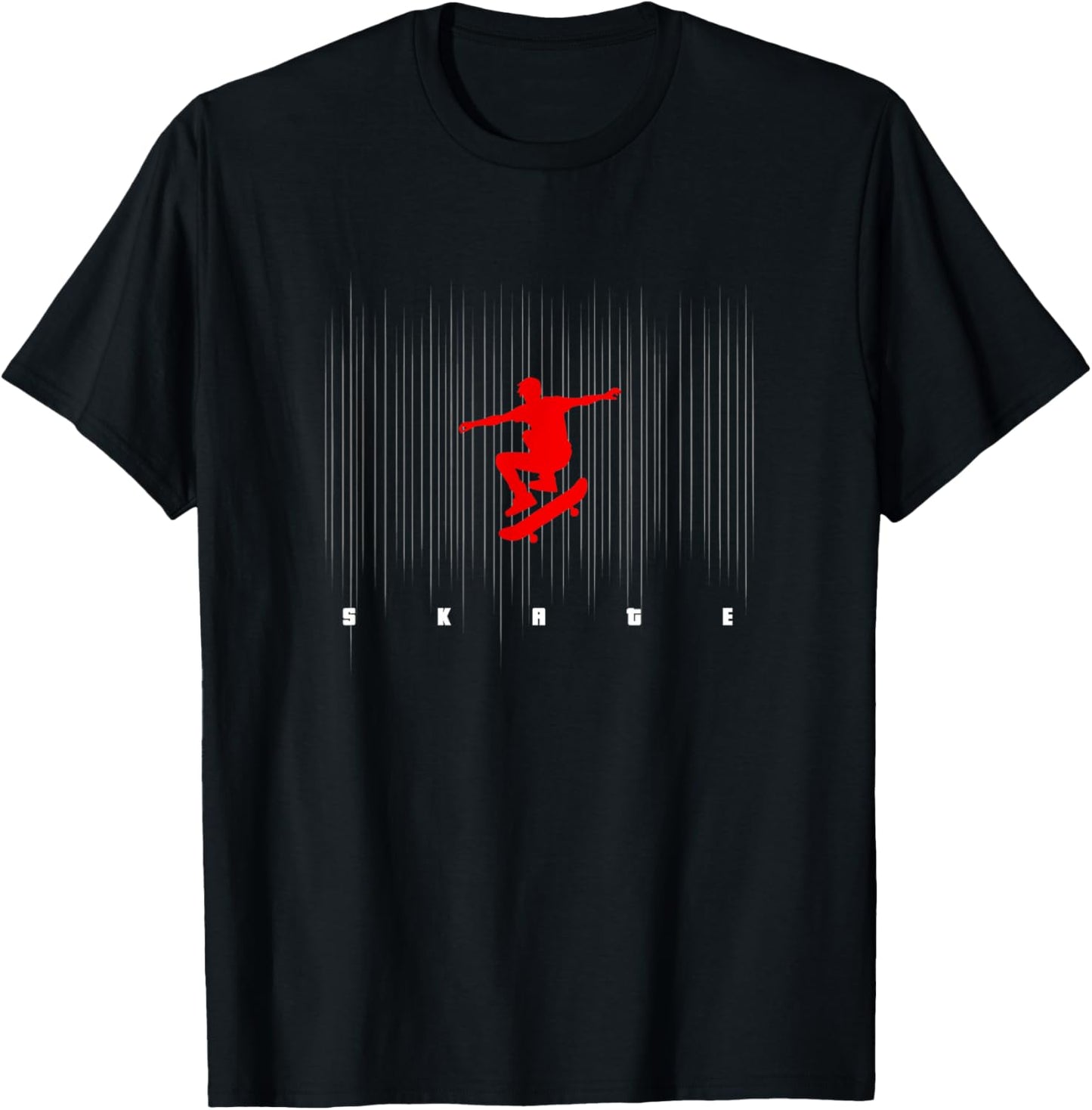 Skate Logo Motif Skate Kick Push Boys Skater T-Shirt - T-Shirt | Black