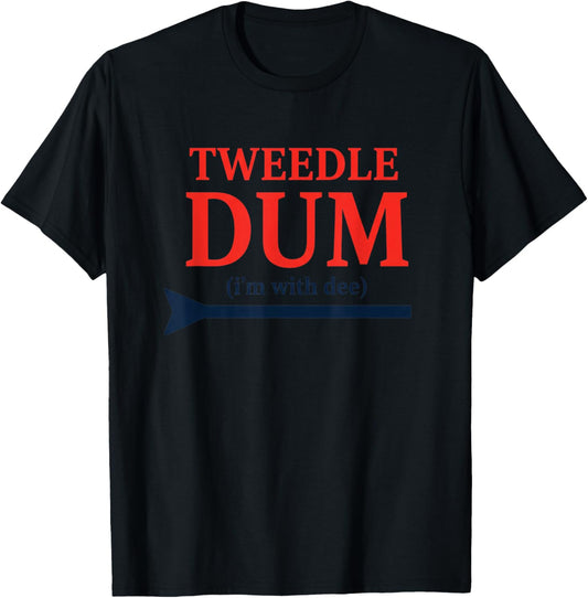 Halloween Tweedle Dum (I'm with Dee) Arrow, Funny Couples T-Shirt - T-Shirt | Black