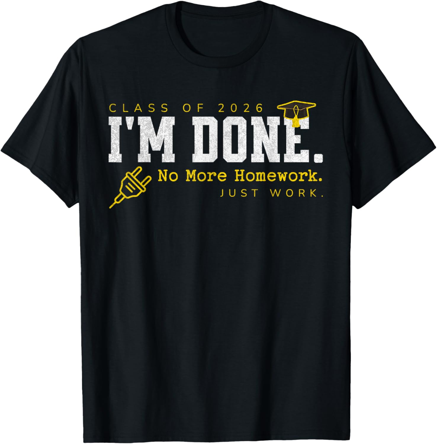 Class of 2026 Electrician Graduation Trade School Graduate T-Shirt - T-Shirt | Black