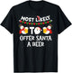 Most Likely to Offer Santa A Beer Snowman Christmas Family T-Shirt - T-Shirt | Black