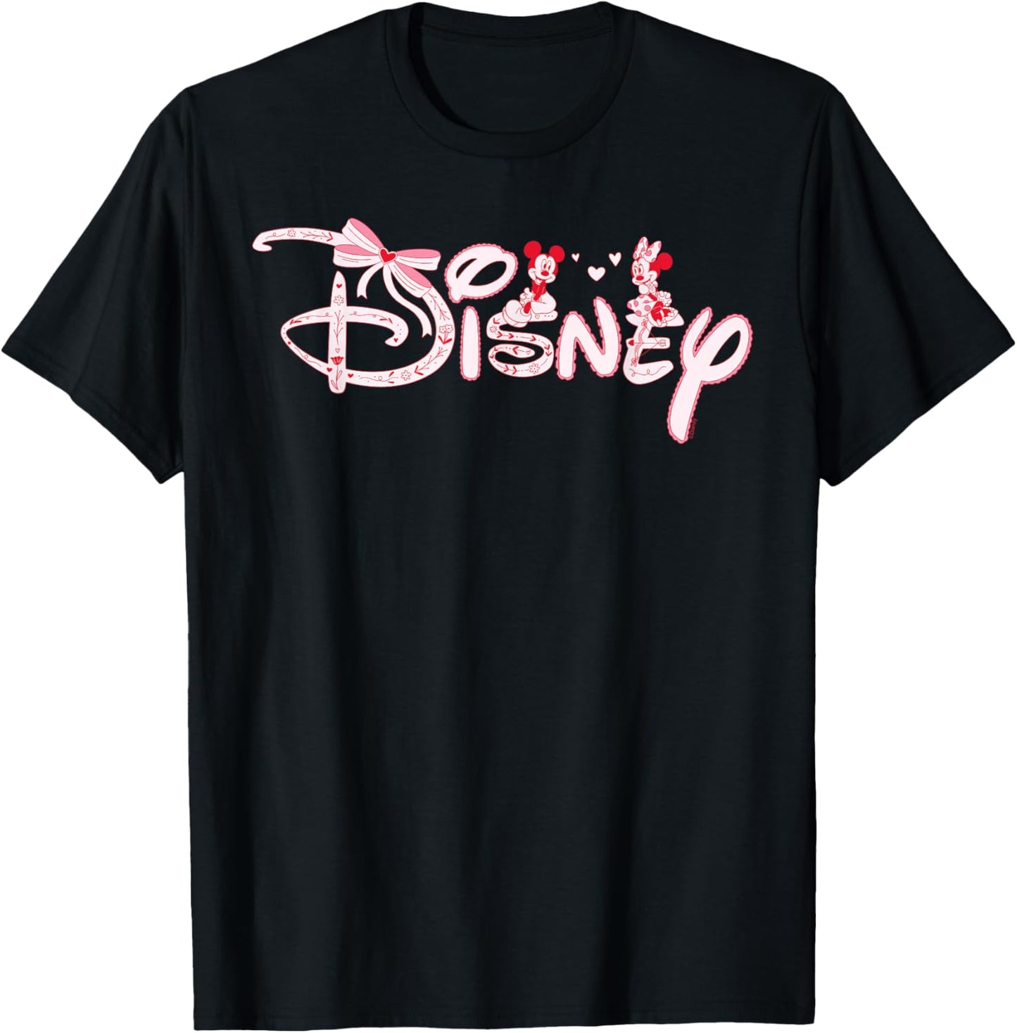Disney Mickey & Minnie Coquette Valentine's Day Cute Trip T-Shirt - T-Shirt | Black