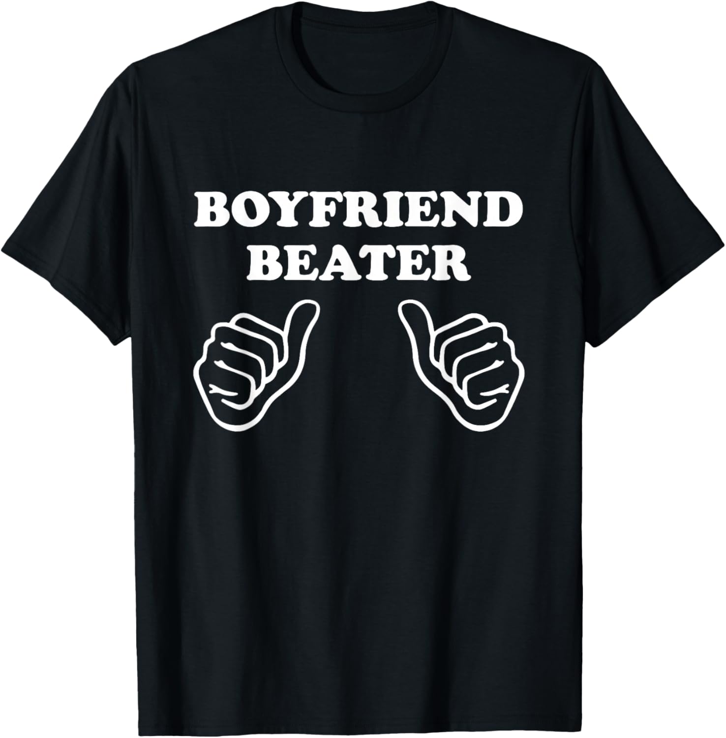 Boyfriend Beater Funny Girlfriend Humor Retro Groovy T-Shirt - T-Shirt | Black