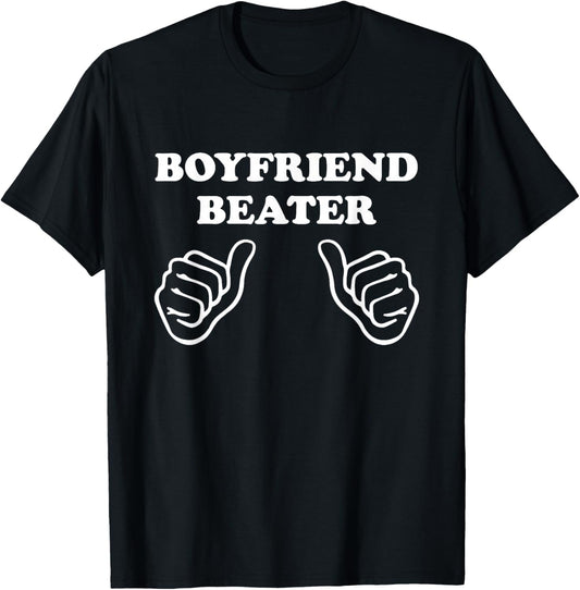 Boyfriend Beater Funny Girlfriend Humor Retro Groovy T-Shirt - T-Shirt | Black