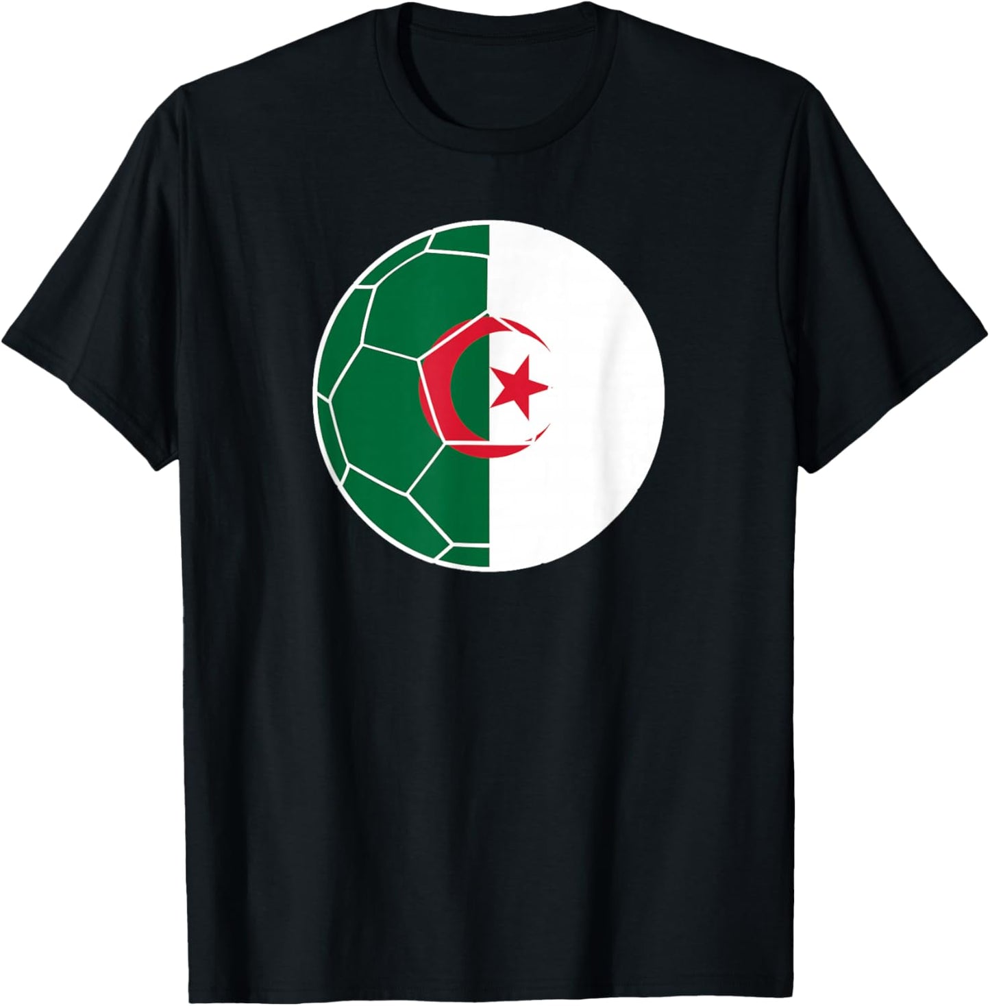 Algeria Flag Soccer Algeria Soccer T-Shirt - T-Shirt | Black