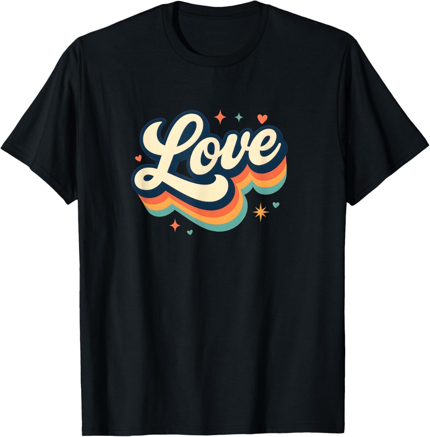 Retro Love T-Shirt - T-Shirt | Black