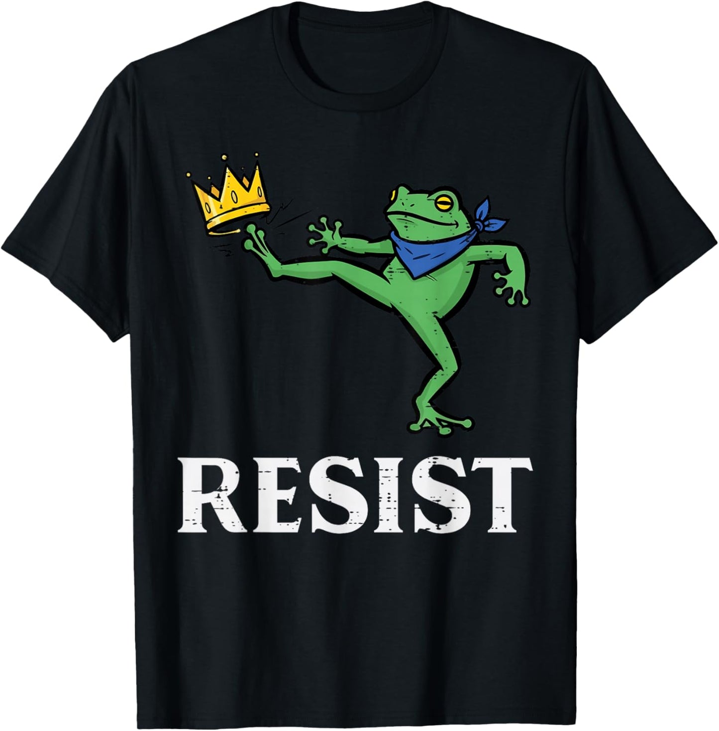 Resist Frog Kick Crown Protest Civil Rights Men Women Kids T-Shirt - T-Shirt | Black