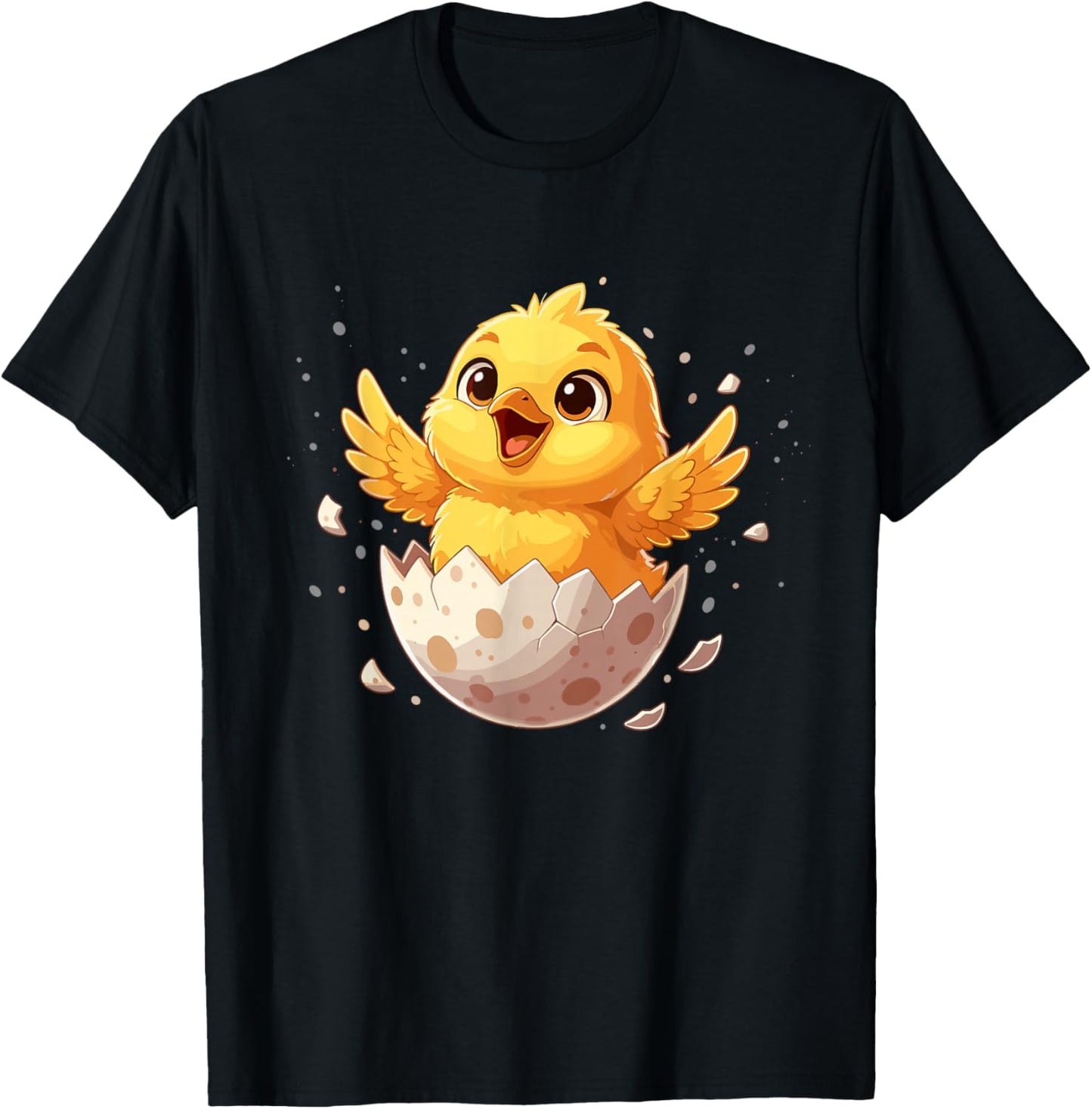 Happy Easter Hatching Chick Cute Spring Egg T-Shirt - T-Shirt | Black