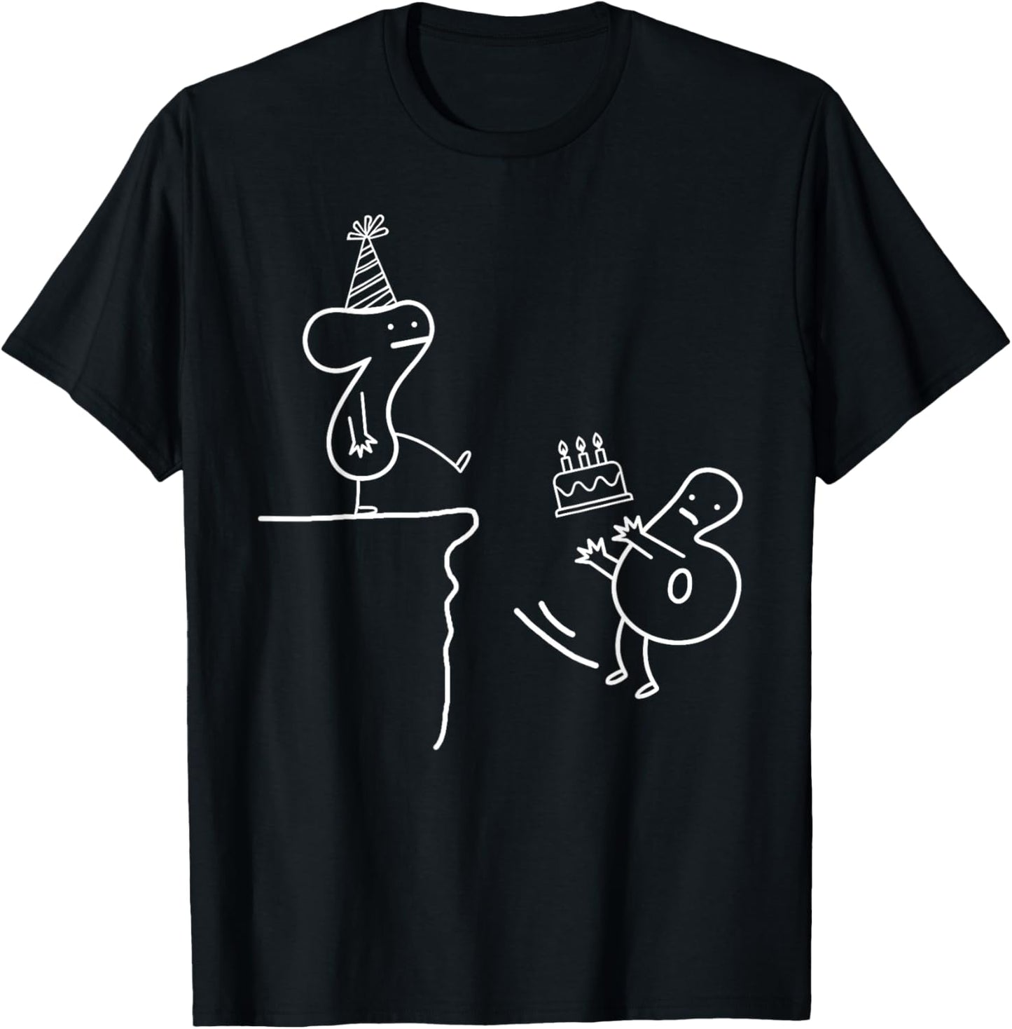 Funny Goodbye 6 Hello 7 Birthday 7th Bday 7 Years Old 67 Boy T-Shirt - T-Shirt | Black