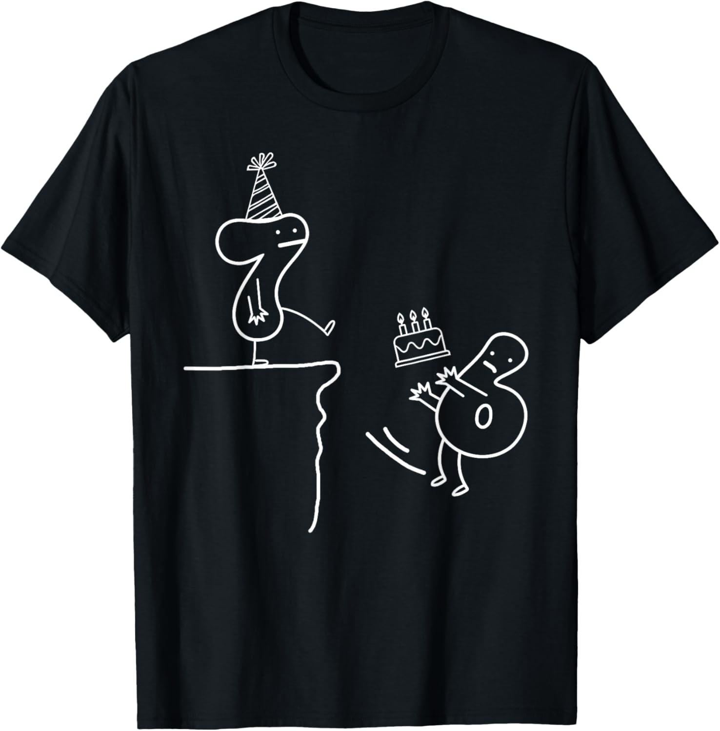 Funny Goodbye 6 Hello 7 Birthday 7th Bday 7 Years Old 67 Boy T-Shirt - T-Shirt | Black
