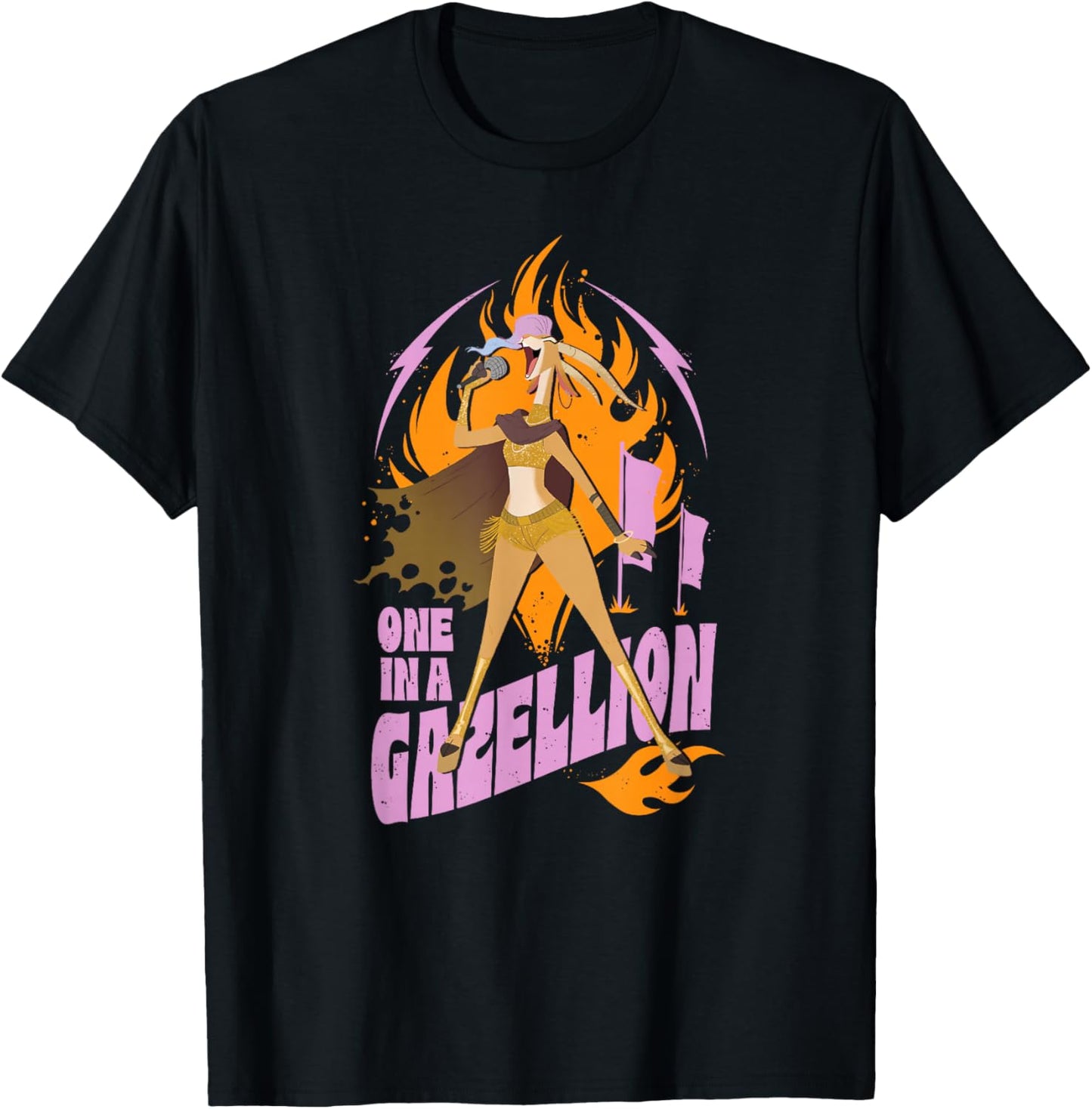Disney Zootopia 2 One in A Gazellion Gazelle Distressed T-Shirt - T-Shirt | Black