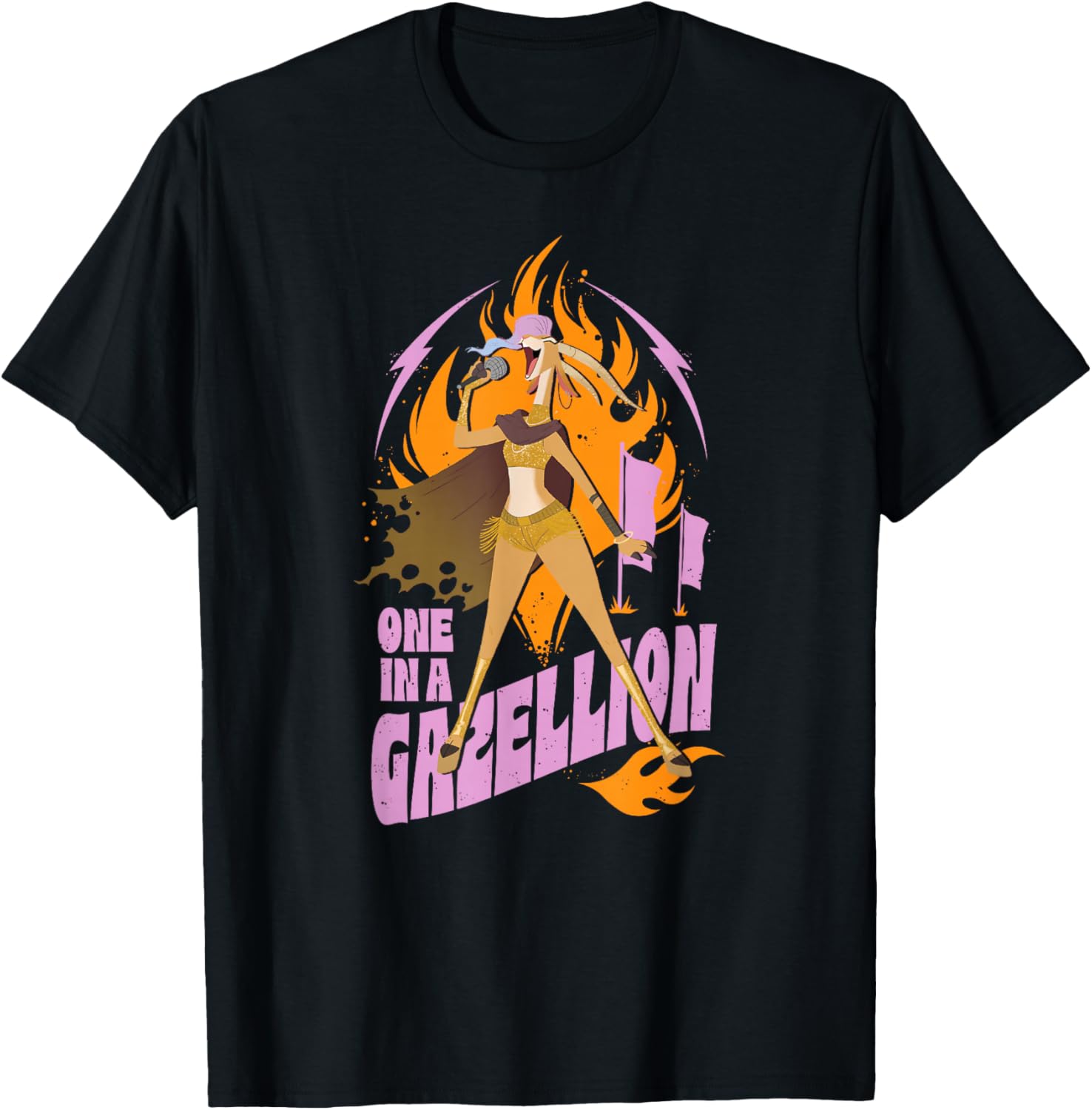 Disney Zootopia 2 One in A Gazellion Gazelle Distressed T-Shirt - T-Shirt | Black
