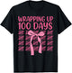 Wrapping Up 100 Days of School Cute Coquette Bow for Girls T-Shirt - T-Shirt | Black