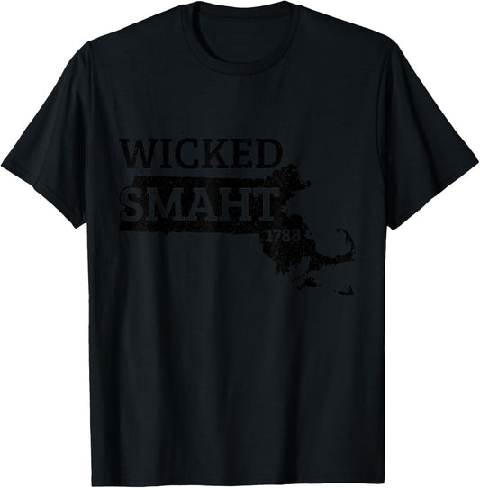 Boston Massachusetts Accent Home State Map Funny Pride T-Shirt - T-Shirt | Black