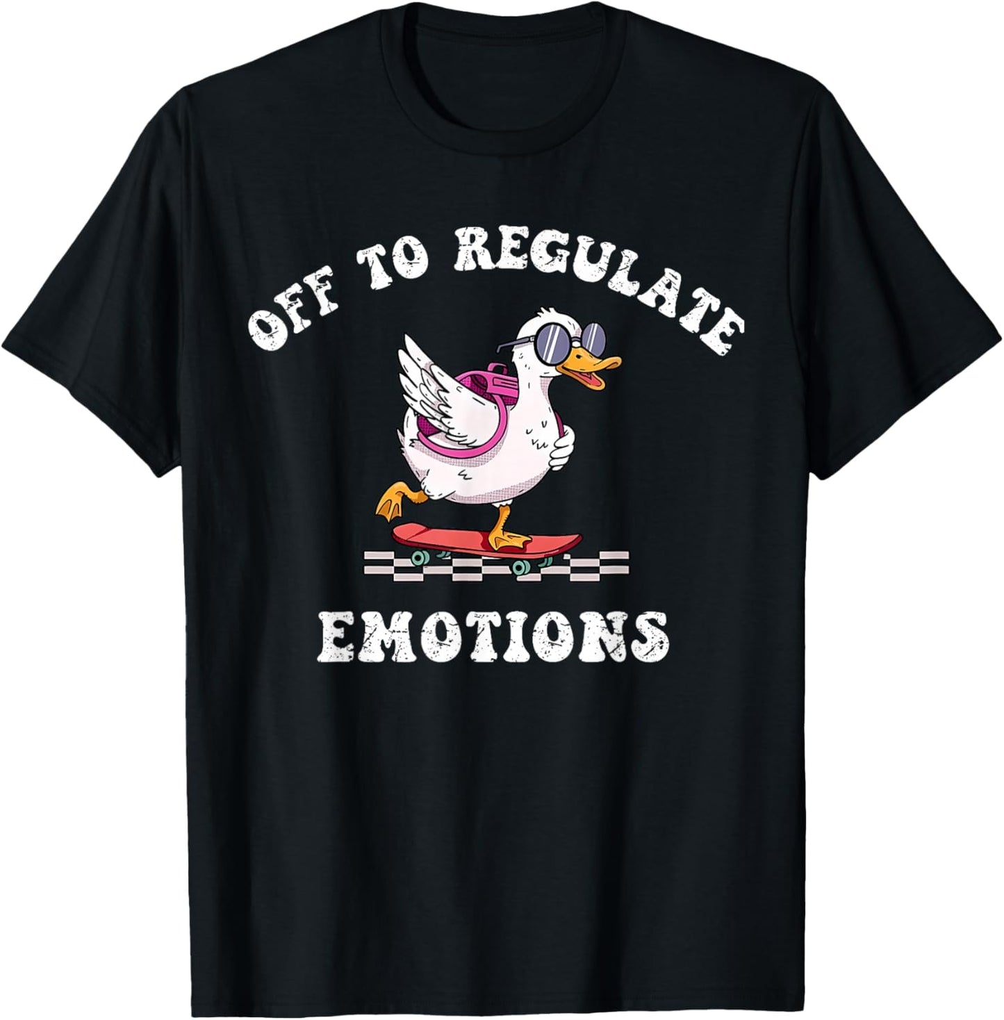 Off to Regulate Emotions Mental Health Funny Goose Scooter T-Shirt - T-Shirt | Black