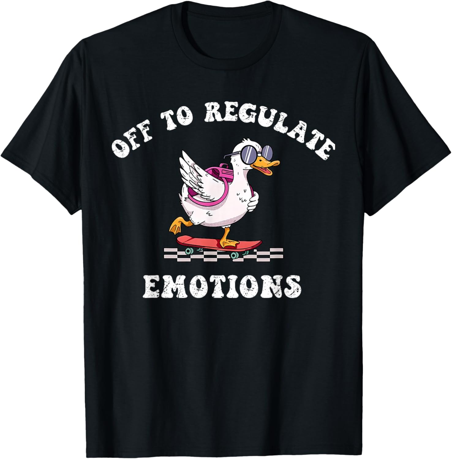 Off to Regulate Emotions Mental Health Funny Goose Scooter T-Shirt - T-Shirt | Black