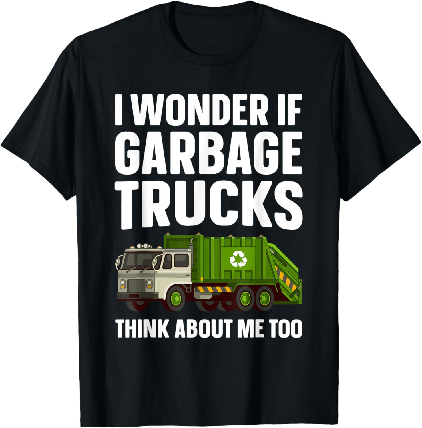 Garbage Truck Art Women Kids Recycling Garbage Truck T-Shirt - T-Shirt | Black