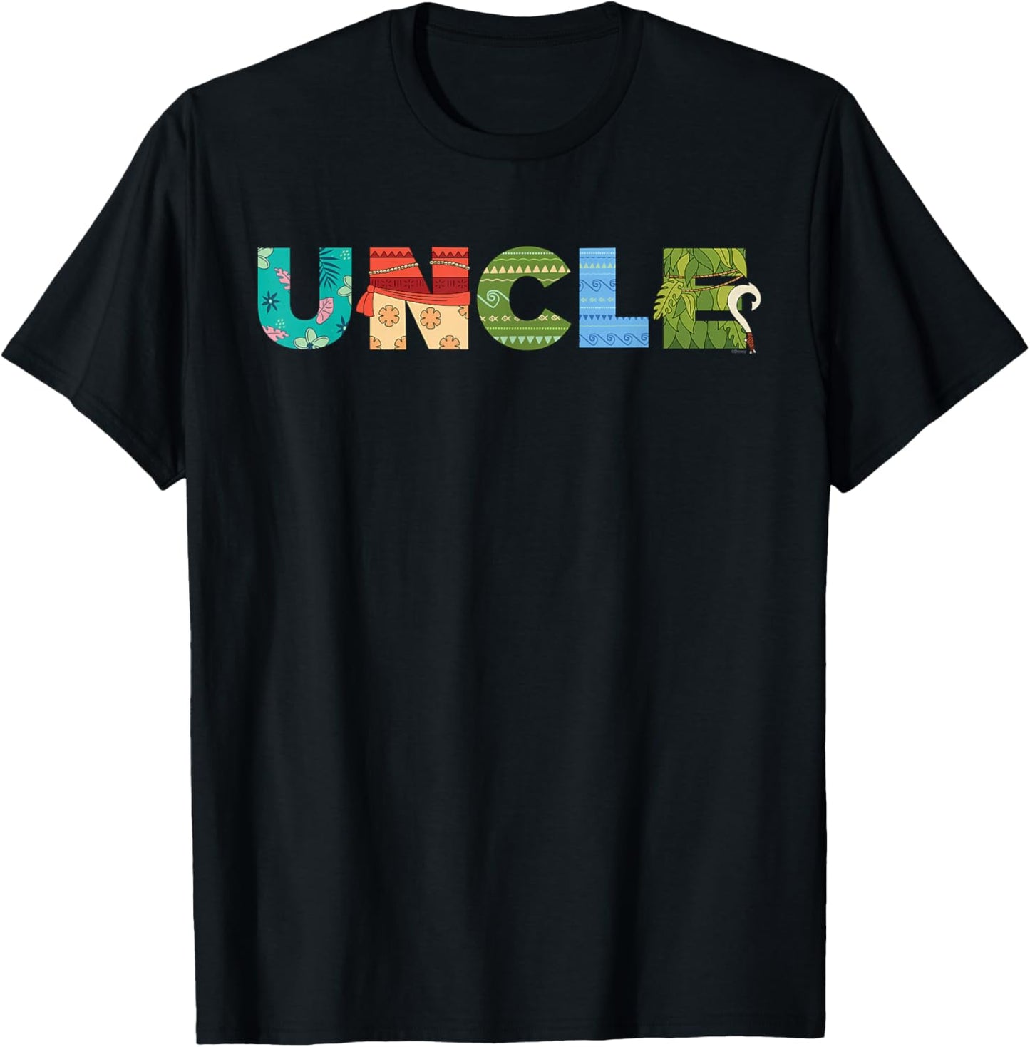 Disney Moana Letters Uncle Birthday Gift Family Disney Trip T-Shirt - T-Shirt | Black