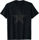 Grunge Star Distressed Retro Vintage Graphic Gray T-Shirt - T-Shirt | Black
