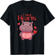 Cute Valentine Heart for Love Couples: Hippo Hippopotamus T-Shirt - T-Shirt | Black