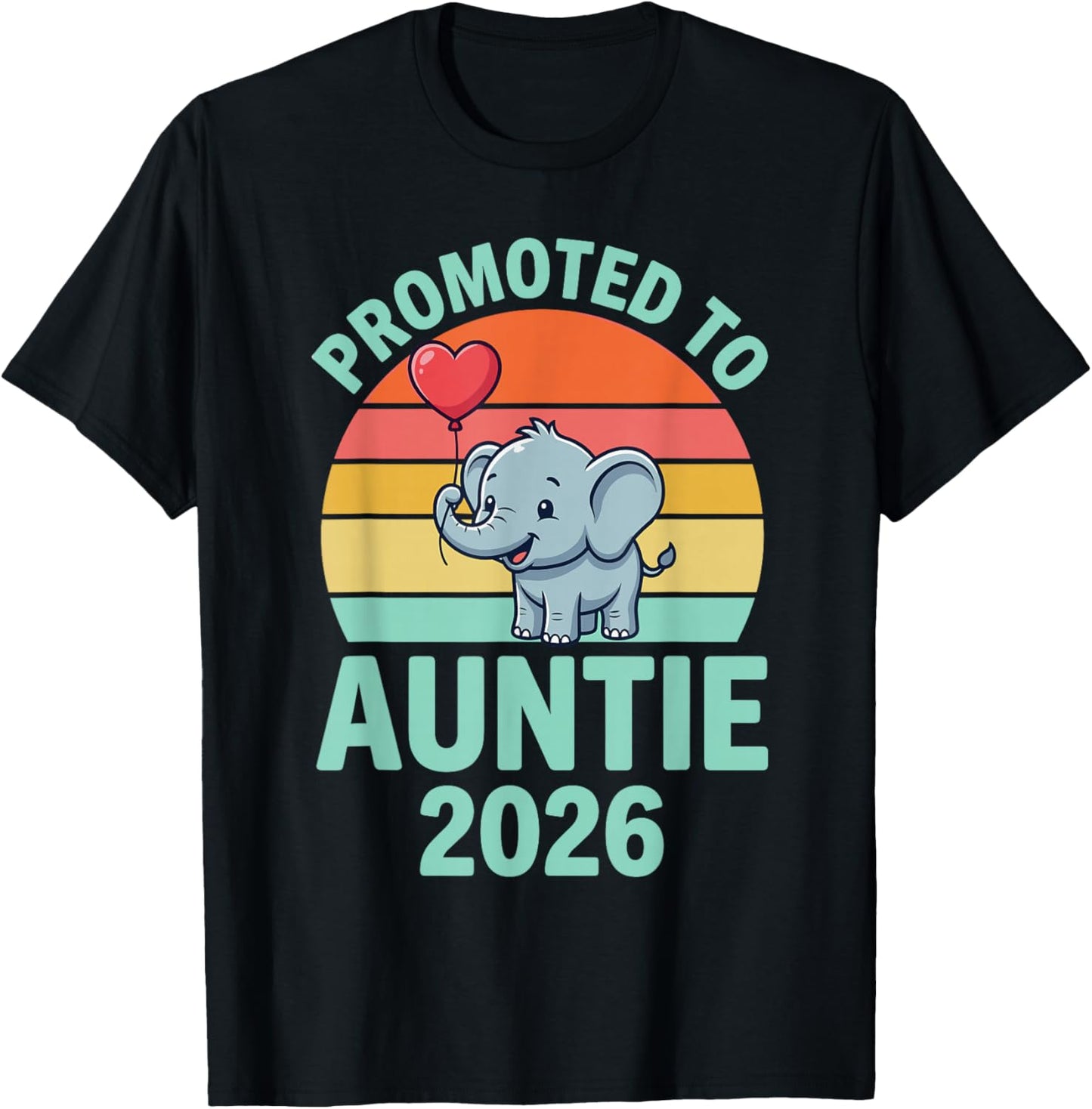 First Time Aunt Promoted Auntie 2026 New Baby Announcement T-Shirt - T-Shirt | Black