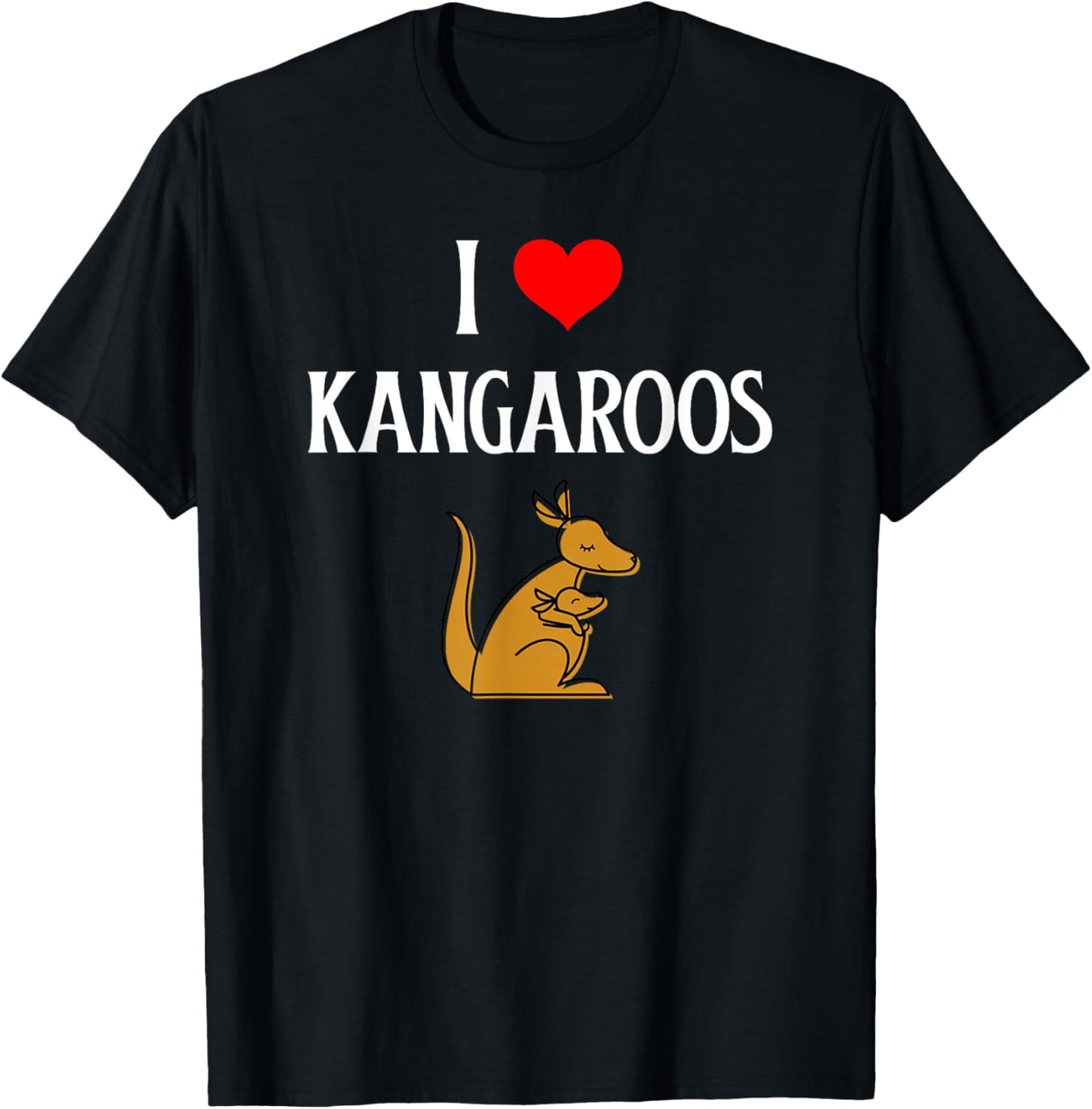 I Love Kangaroos I Heart Kangaroos Australian Kangaroo Lover T-Shirt - T-Shirt | Black