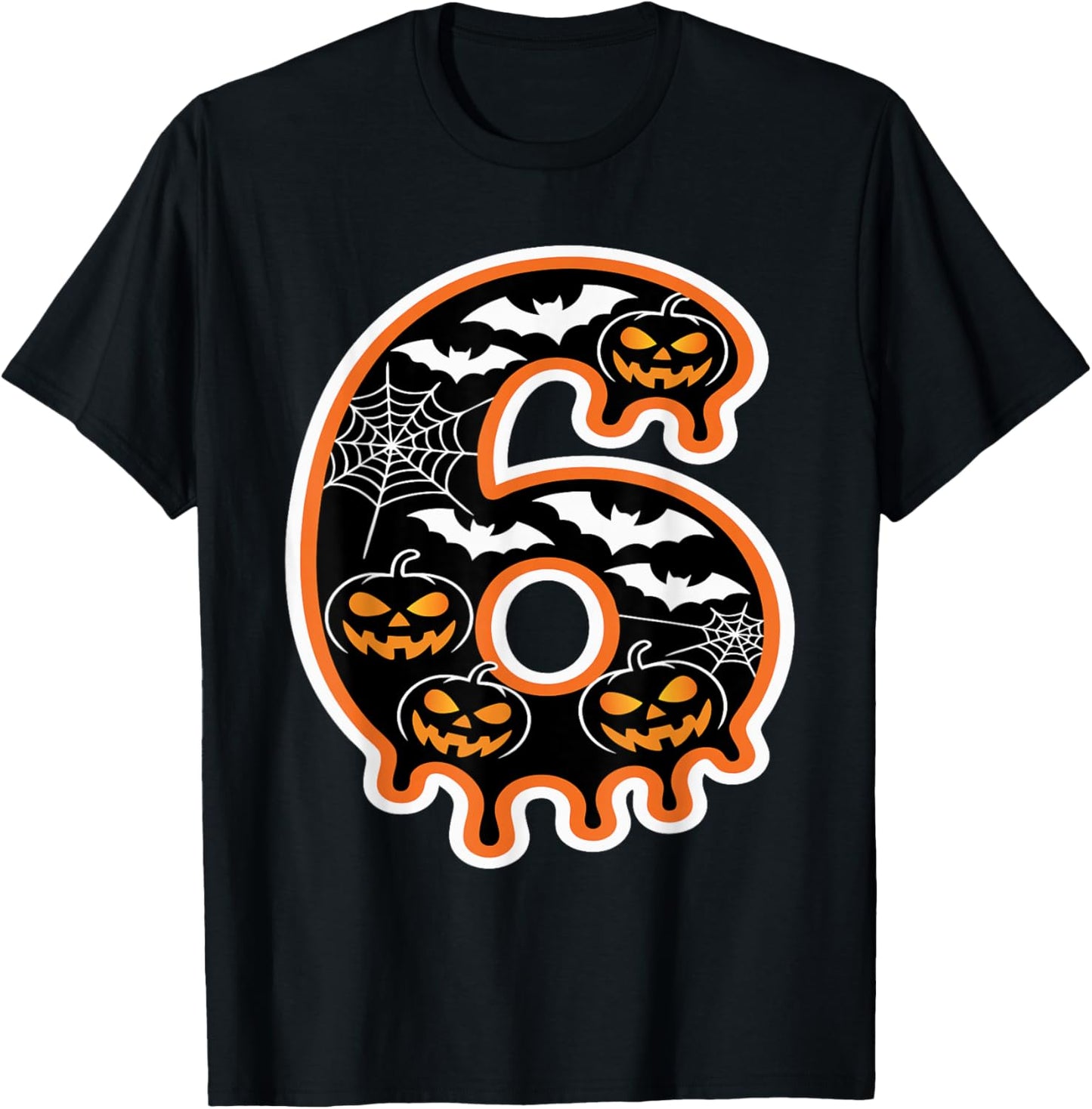 Funny Halloween Number Six Costume Couple Matching Design T-Shirt - T-Shirt | Black