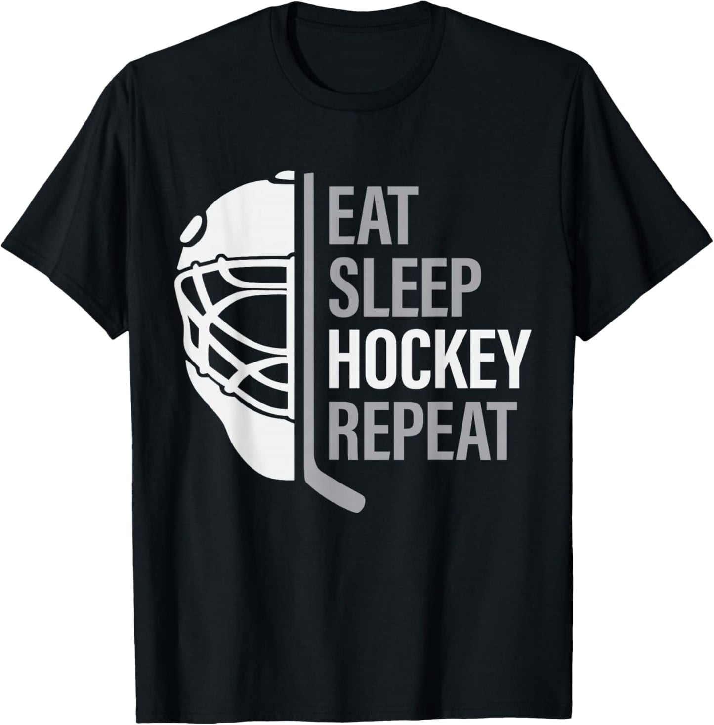 Ice Hockey Player Eat Sleep Hockey Repeat & Youth T-Shirt - T-Shirt | Black