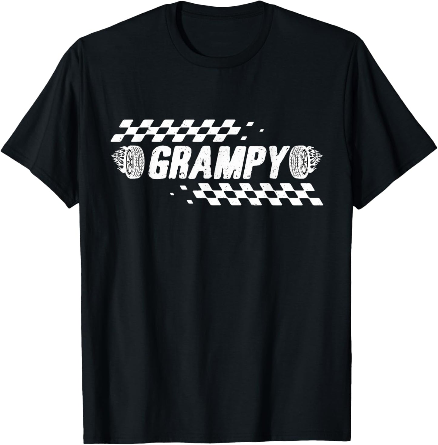 Grampy Racing Race Car Family Birthday Matching T-Shirt - T-Shirt | Black