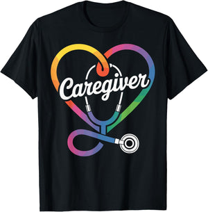 Caregiver Heart T-Shirt - T-Shirt | Black