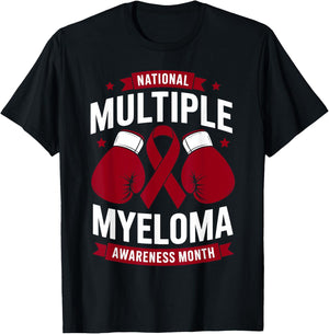 National Multiple Myeloma Awareness Month Burgundy Ribbon T-Shirt - T-Shirt | Black
