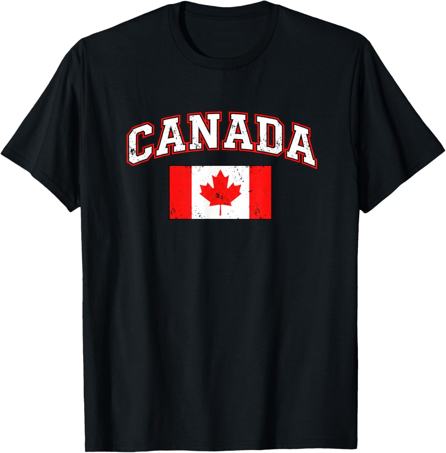 Canada Kids Vintage Maple Leaf Flag Youth Canadian Pride T-Shirt - T-Shirt | Black