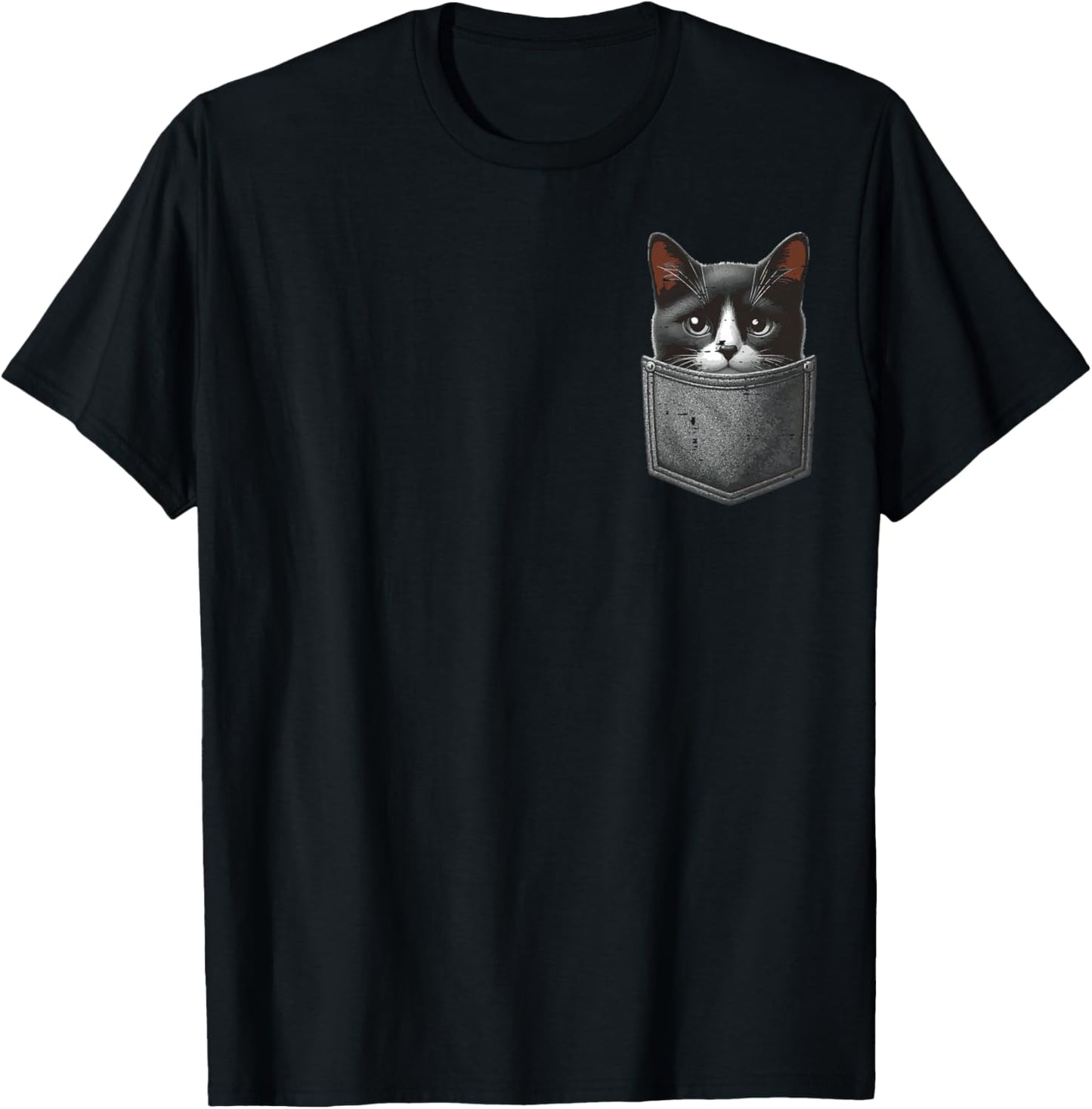 Tuxedo Cat Pocket Kitten Kitty Animal Lover Men Women Kids T-Shirt - T-Shirt | Black