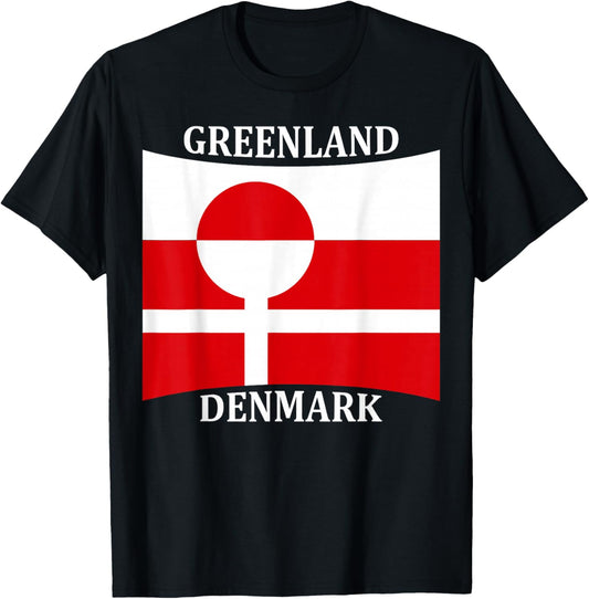Greenland Denmark Flag United Stand Together Support Freedom T-Shirt - T-Shirt | Black