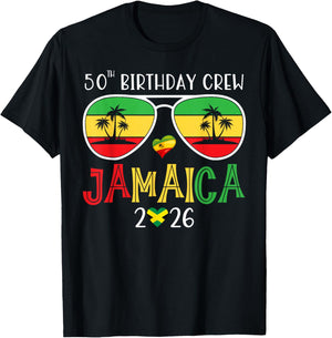 50th Birthday Crew Jamaica 2026 50 Years Old Bday Party Trip T-Shirt - T-Shirt | Black