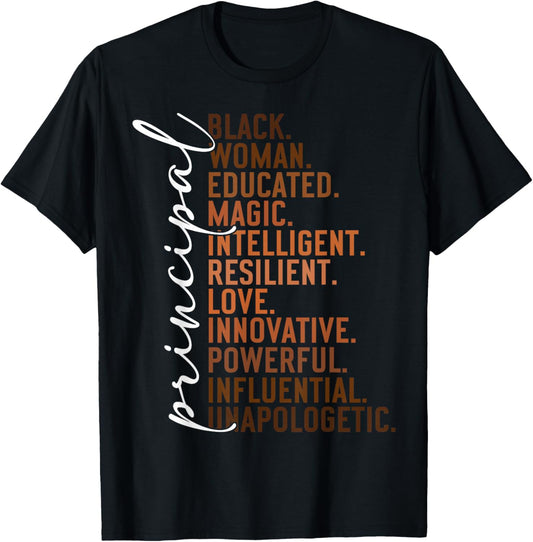 Black History Month Principal Blackity Melanin African Queen T-Shirt - T-Shirt | Black