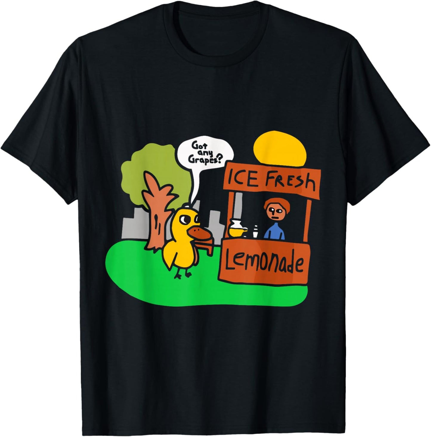 Got Any Grapes Funny Duck Lemonade Cartoon Design T-Shirt - T-Shirt | Black