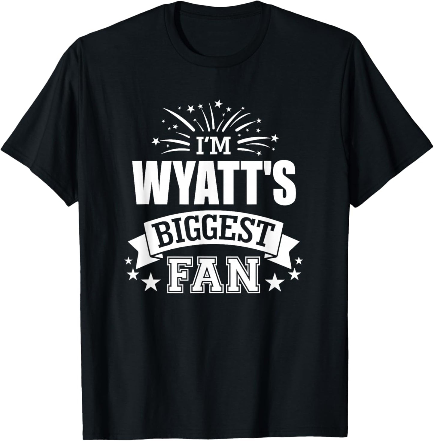 Wyatt Personalized Name Sports Fan Birthday Graduation T-Shirt - T-Shirt | Black