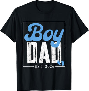 Expecting Dad of Boy Est 2026 Father's Day Son-Dad to Be Men T-Shirt - T-Shirt | Black