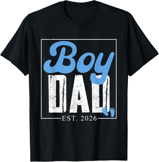 Expecting Dad of Boy Est 2026 Father's Day Son-Dad to Be Men T-Shirt - T-Shirt | Black