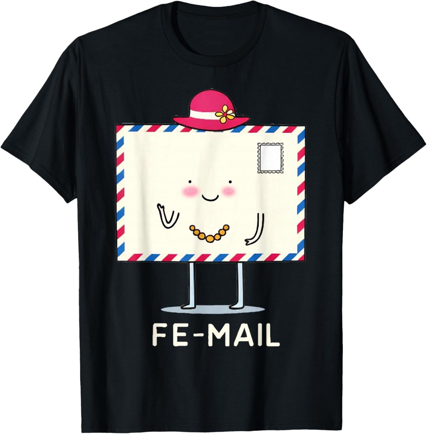 Funny Valentines Couple Matching Mail Fe-Mail Humor Pun Joke T-Shirt - T-Shirt | Black
