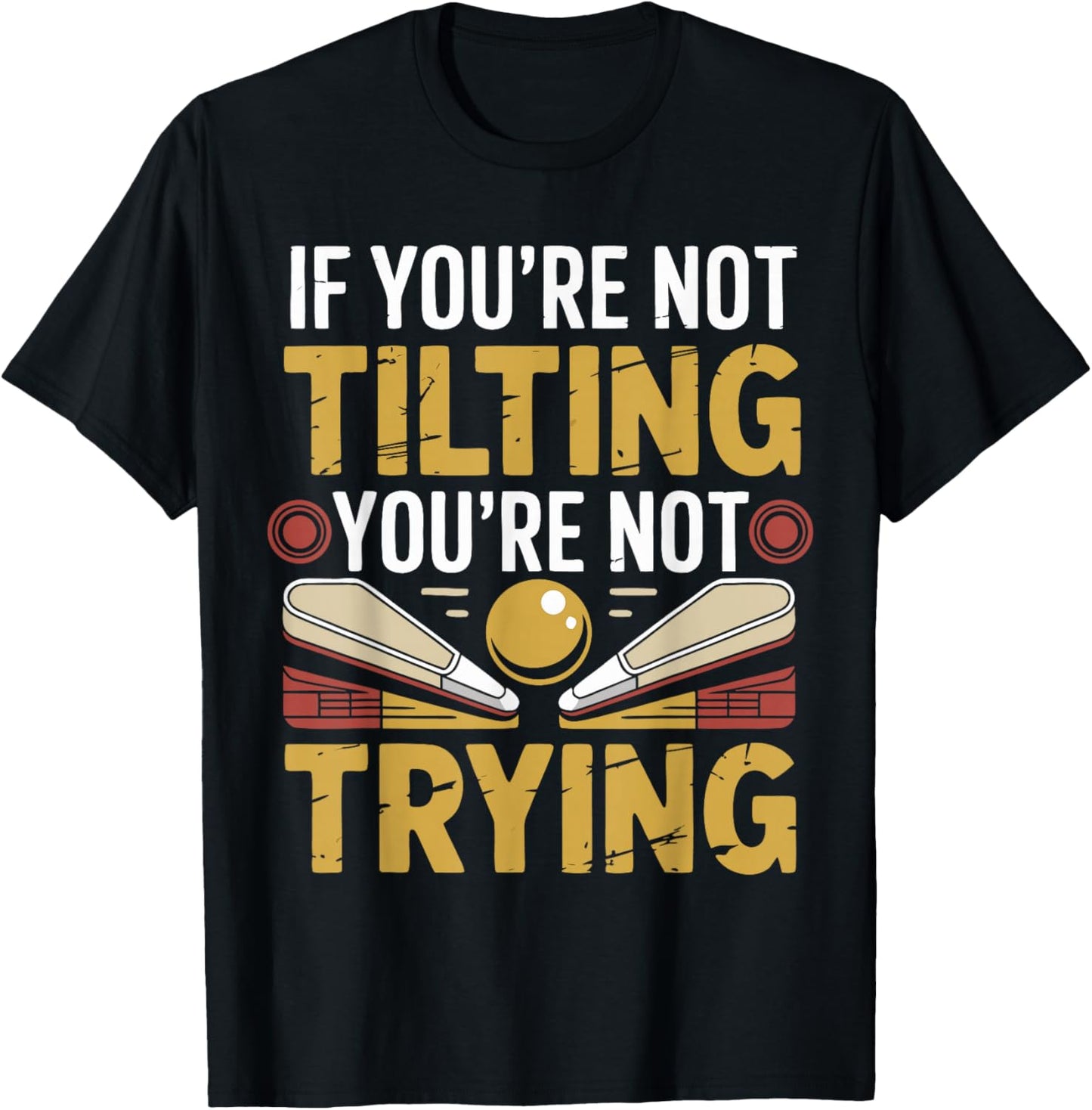 Funny Pinball Player Tilting Arcade T-Shirt - T-Shirt | Black