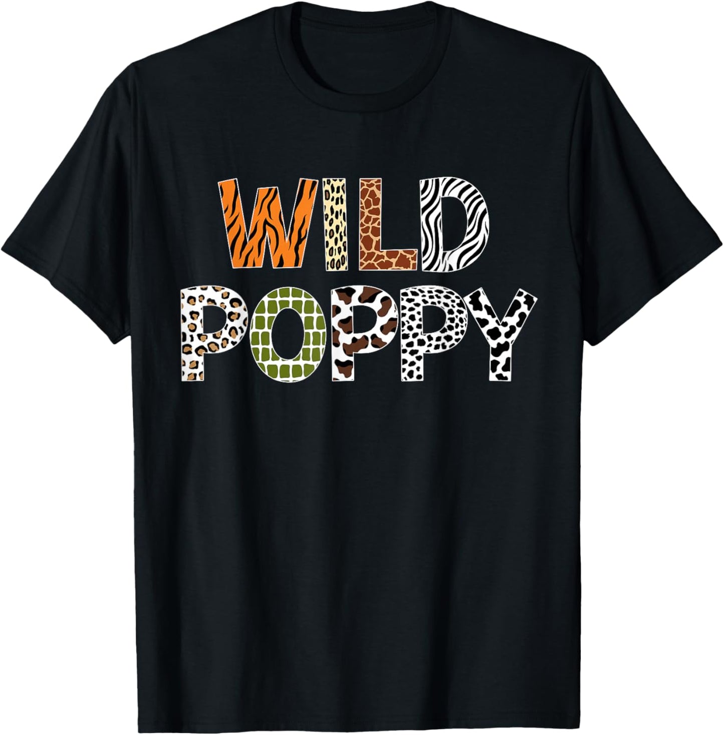 Wild Poppy Jungle Safari Party Animal Print Matching Family T-Shirt - T-Shirt | Black