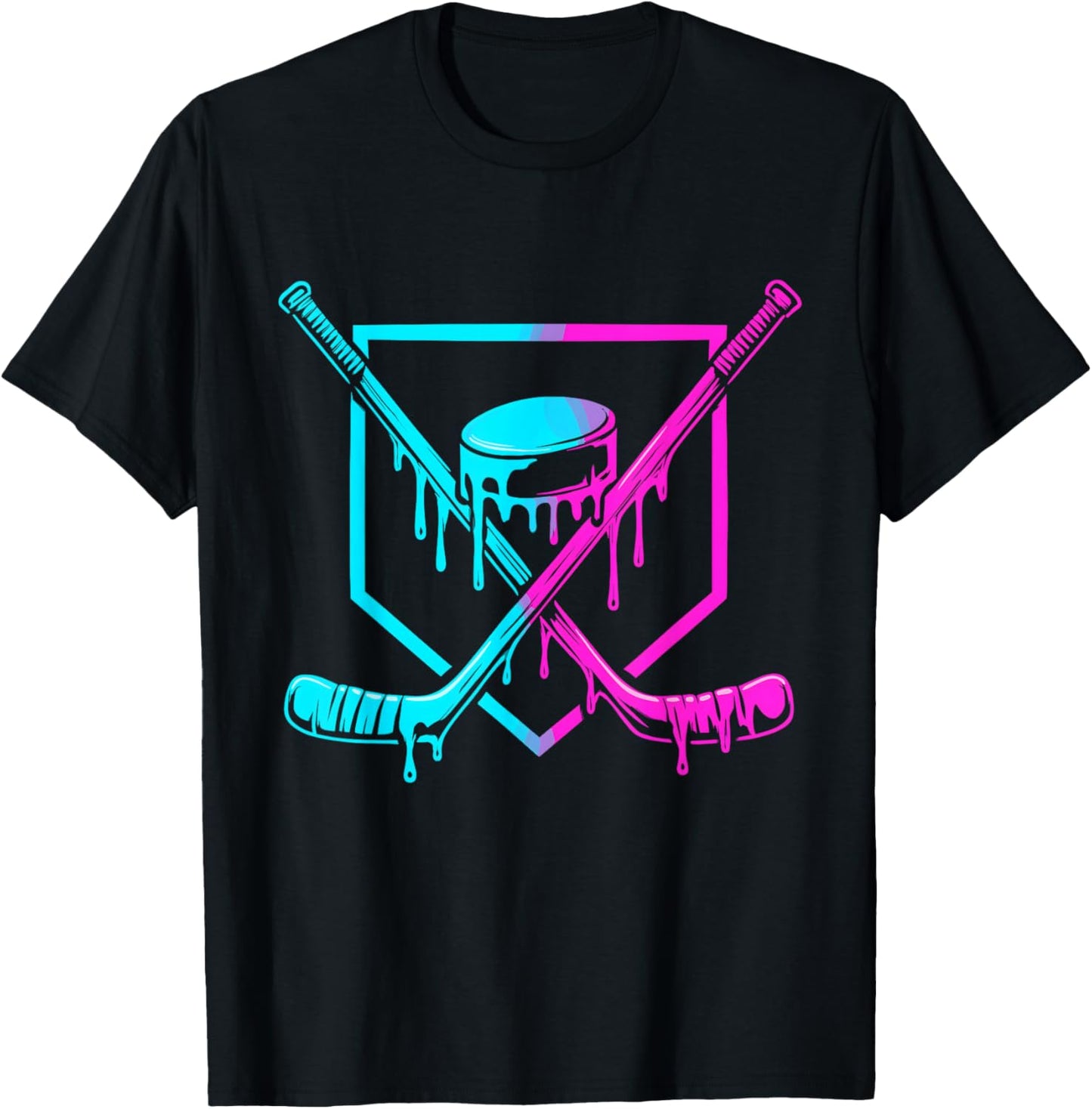 Hockey Drip for Boys Ice Cream Drip Youth Boys Hockey Kids T-Shirt - T-Shirt | Black