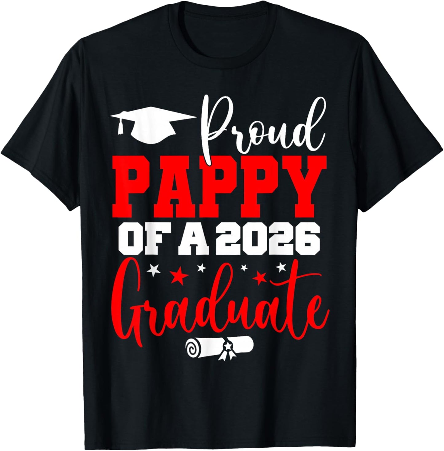 Pappy Senior 2026 Proud Pappy of A Class of 2026 Graduate T-Shirt - T-Shirt | Black